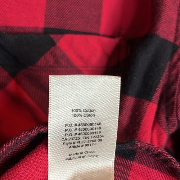 Aritzia Wilfred Free Buffalo Plaid Check Flannel Long   Top Size S - Picture 8 of 8